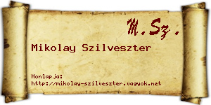Mikolay Szilveszter névjegykártya