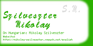 szilveszter mikolay business card